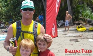 SUP-Competition Bahia Uvita 2013 - Winner Mateo Craig Playa Potrero with his sons.