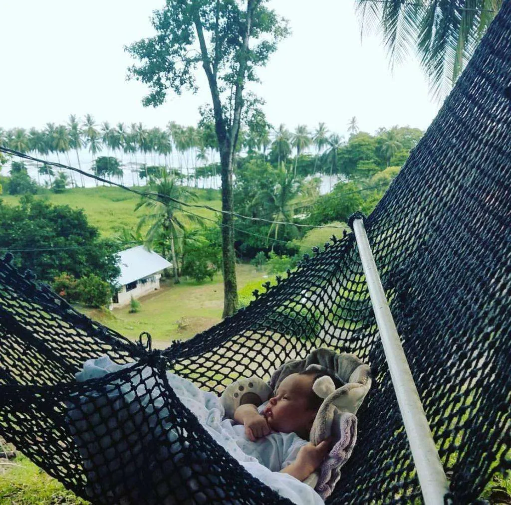 Single Mom: Baby Napping in a Hammock